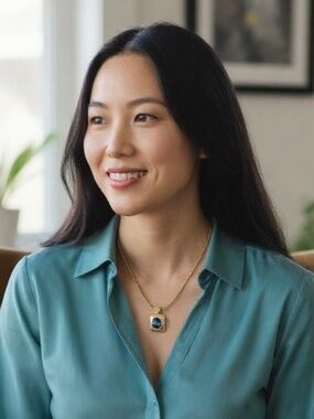 Gold tone Foxtail Chain Necklace with Blue Rhinestone Pendant - 16"